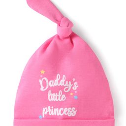 Babyhug 100% Cotton Cap with Daddy's Little Princess Text Print - Pink-image-41