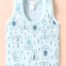 Tango Single Jersey Knit Sleeveless Vest with Polar Bear Print - Aqua Blue-image-48