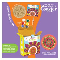 Kalakaram Paint Your Own Mandala Coaster Mini Kit - Multicolor-21