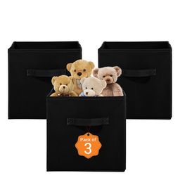 Kuber Industries Black 3 Pieces Non-Woven Cloth Organisers-34