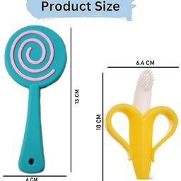 Enorme Silicone Lolipop Shape Multicolor Teething Soft Teether and Banana Shaped Silicone Toothbrush teether for Babies image 3