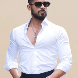 INDOPRIMO Men Solid Spread Collar Satin Formal Shirt-picture-28