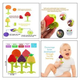 Numum Silicone Grapes & Strawberry Shape Teether Pack of 2 - Multicolour (Color and design may vary) image 4