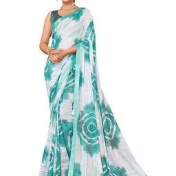 KALINI Women Tie and Dye Embellished Saree With Blouse Piece-image-93