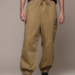 The Roadster Lifestyle Co. Men Pure Cotton Baggy Fit Joggers-image-63