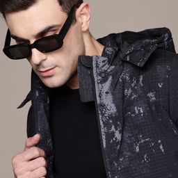 The Roadster Life Co. Detachable Hood Printed Padded Jacket-42