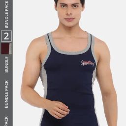 Dollar Bigboss Assorted Cotton Regular Fit Vest - Pack Of 2-image-45