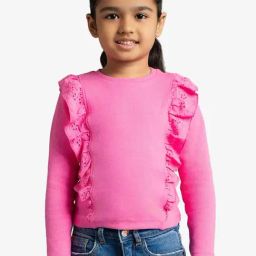 Ed-A-Mamma Girls Pink Cotton  Top-image-12