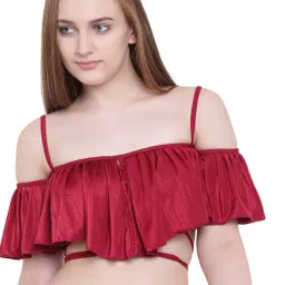 La Intimo Maroon Non Wired Non Padded Bralette-image-83