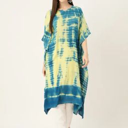 maaesa Blue & Yellow Printed A Line Kaftan-picture-10