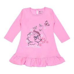Bodycare Kids Light Pink Printed Full Sleeves Frock-picture-2