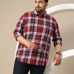 Sztori Plus Size Premium Tartan Checked Pure Cotton Casual Shirt-image-45