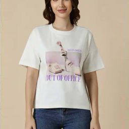 Allen Solly White Cotton Printed T-Shirt-image-27