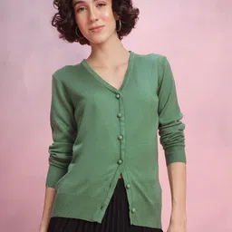 DressBerry Acrylic Button-Up Cardigan-image-9