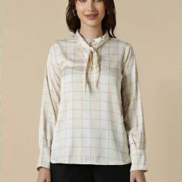 Allen Solly Beige Chequered Top-picture-48