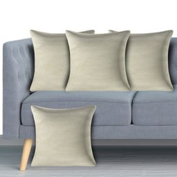 Kuber Industries Cream Set of 4 Square Cushion Covers-27