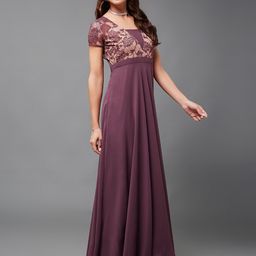 Miss Chase Women Self Design Fit & Flare Maxi Dress-image-91