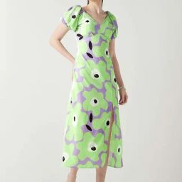 Bewakoof Green Floral Regular Fit Dress-image-0