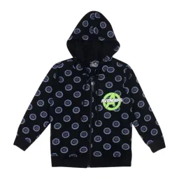 Proteens Kids Black Cotton Printed Hoodie-image-93