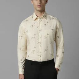 Louis Philippe Beige Cotton Slim Fit Printed Shirt-picture-42