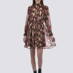 Only Cloud Dancer Fit & Flare Printed Dress-image-34