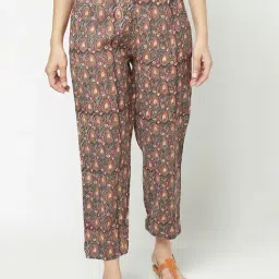 Fabindia Purple & Green Printed Pants-picture-16