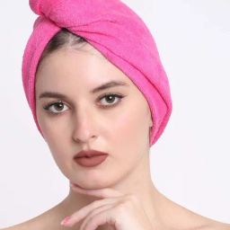 Creeva Luxury Fuchsia Cotton 380 GSM Hair Wrap-image-51