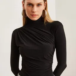 Olalook Women Solid High Neck Top-image-97