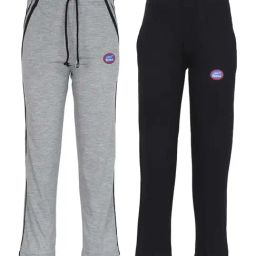 Vimal Jonney Kids Multicolor Mid Rise Trackpants - Pack of 2-image-83