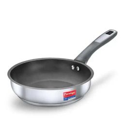 Prestige Silver & Black Stainless Steel 22 cm Non-Stick Platina Fry Pan (1.25 L) - Set of 1-14