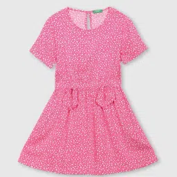 United Colors of Benetton Kids Pink Printed Dress-picture-30