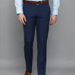 Louis Philippe Permapress Navy Slim Fit Trousers-picture-47