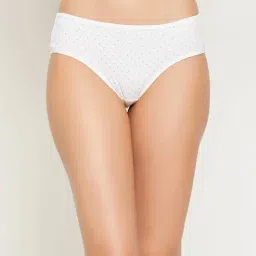 Clovia White Printed Bikini Panty-image-58