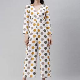 SHOWOFF Off white Printed Jumpsuit-image-124