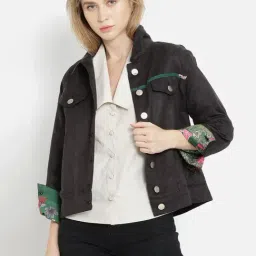 SHAYE Black Relaxed Fit Jacket-picture-9
