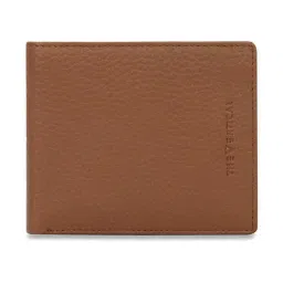 The Vertical Tan Textured Leather Bi-Fold Wallet for Men-14