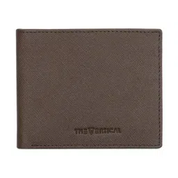 The Vertical Brown Textured Leather Bi-Fold Wallet for Men-8