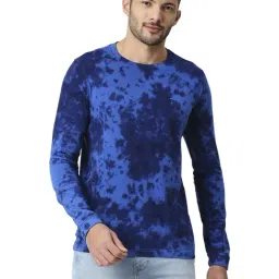 Basics Navy Slim Fit Printed T-Shirt-image-17