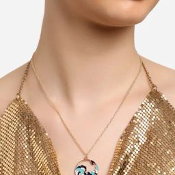 Zaveri Pearls Blue Enamelled Sea Wave Contemporary Pendant & Chain-ZPFK16792-68