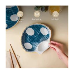 Nestasia Printed ¿White ¿Ceramic Nitori Shell-Shaped Plates with Section - Set of 2 image 4