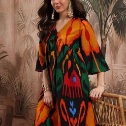 Sangria Printed Empire Kurta with Trousers-image-25