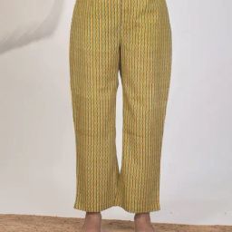 Akiso Gulkari Stripped Yellow And Green Pyjama Pants-image-41