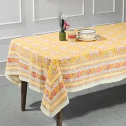 Fabindia Yellow Hamza Cotton Printed Table Cover-picture-23