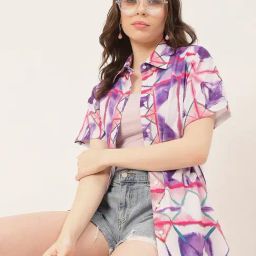 Moomaya Purple Printed Shirt-image-42
