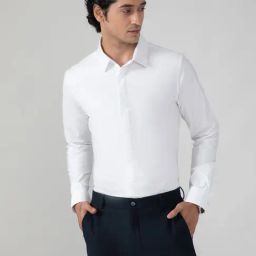 SUBTRACT White Slim Fit Shirt-image-49