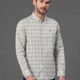 Red Tape Dark Green Cotton Polyblend Checks Regular Fit Casual Shirt-image-67