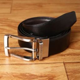 Louis Philippe Black & Brown Leather Reversible Belt for Men-image-49