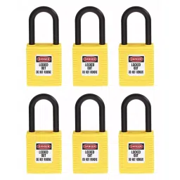 BRADY Lockout Padlock with 6 Keys Nylon Yellow, 39N245 (Set of 6 Pcs)-image-109