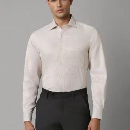 Louis Philippe Beige Cotton Regular Fit Printed Shirt-picture-10