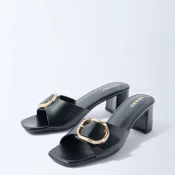 LUNA BLU by Westside Black Block Heel Sandals-picture-12